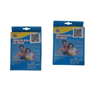 2-Pack 20" Inflatable Beach Balls – Fun Outdoor & Pool Toy for Kids (Ages 4+)